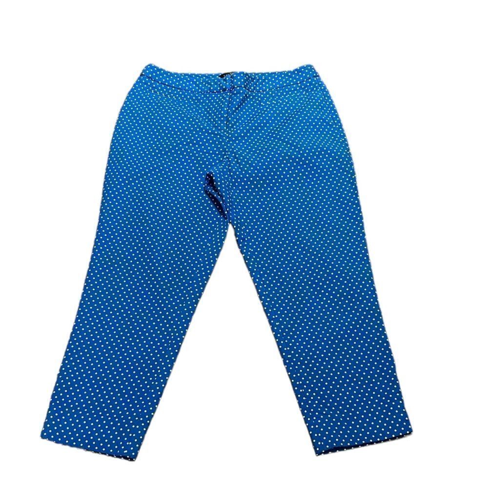 Talbots Women’s Hampshire Curvy‎ Blue With With Polkadots Ankle Pants, Size 10P